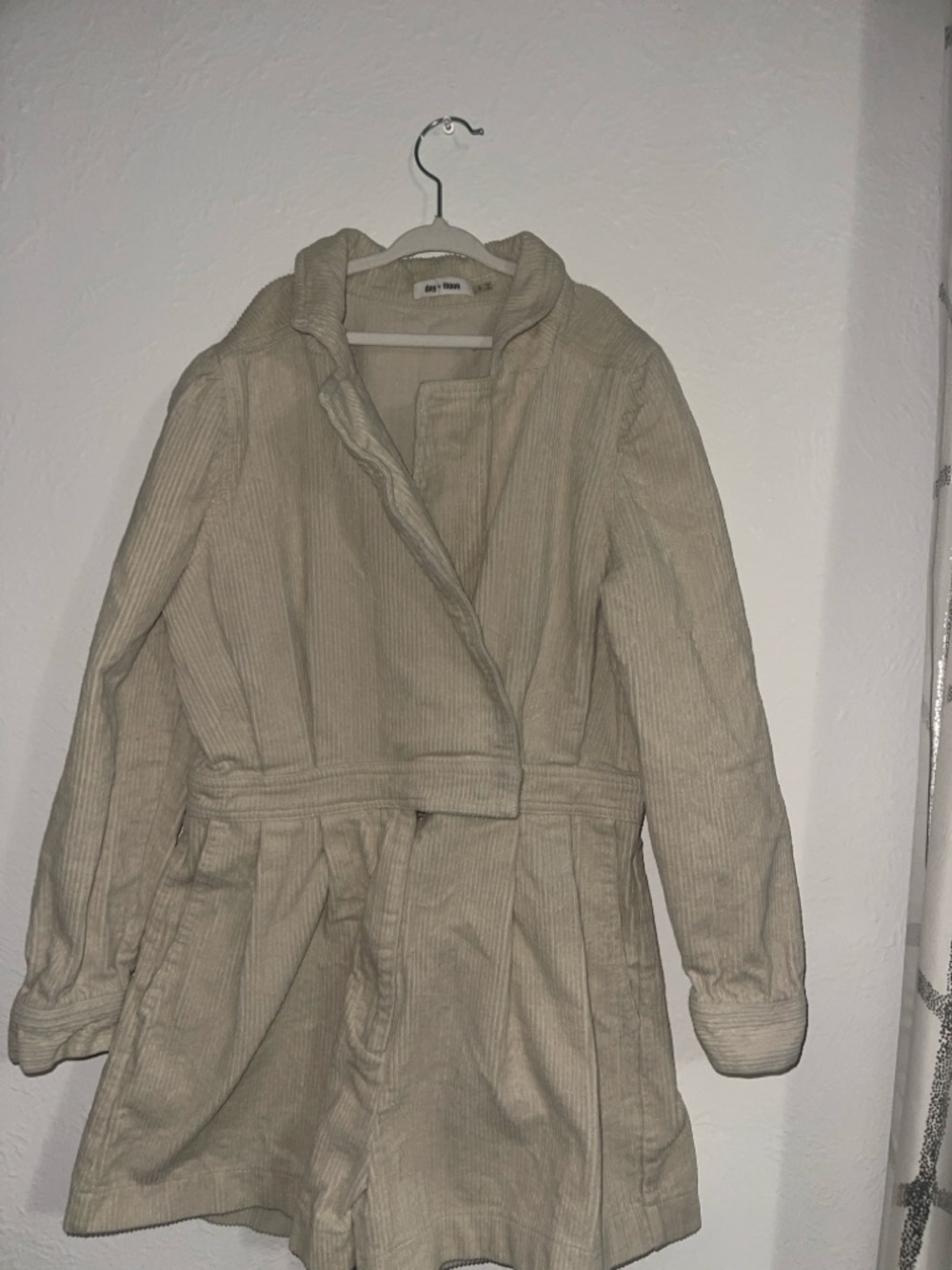 Unbranded Cream Corduroy Trench Coat